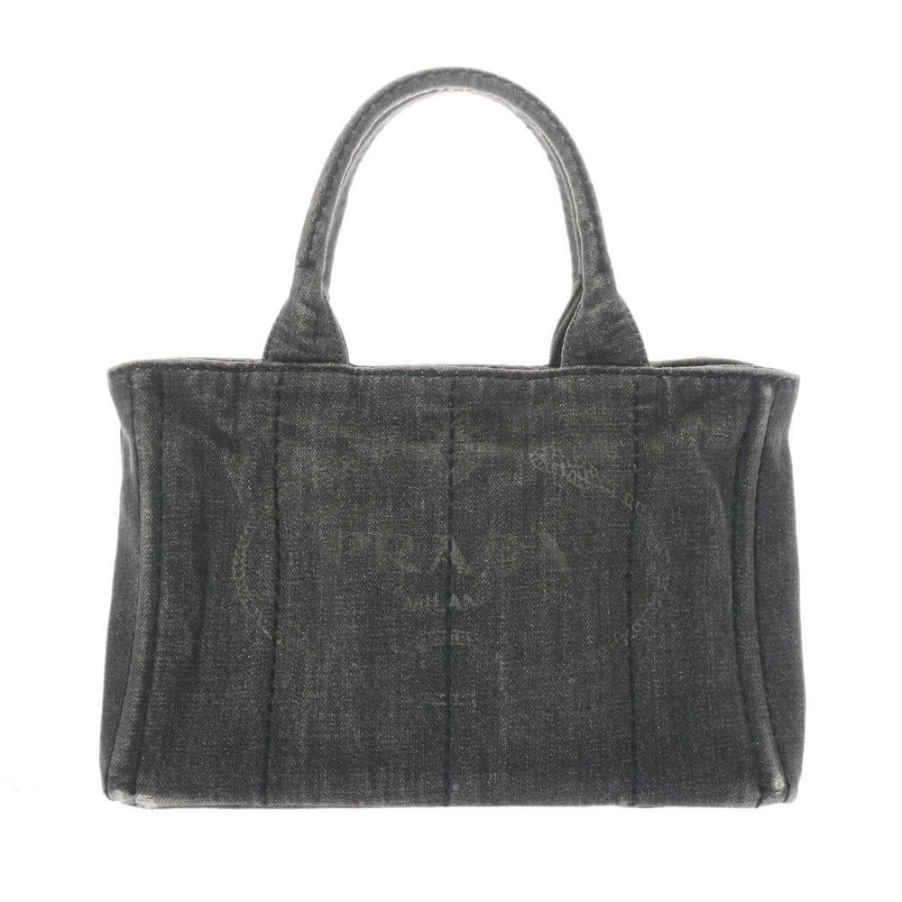 PRADA Canapa 2way Tote Gray Denim Bag